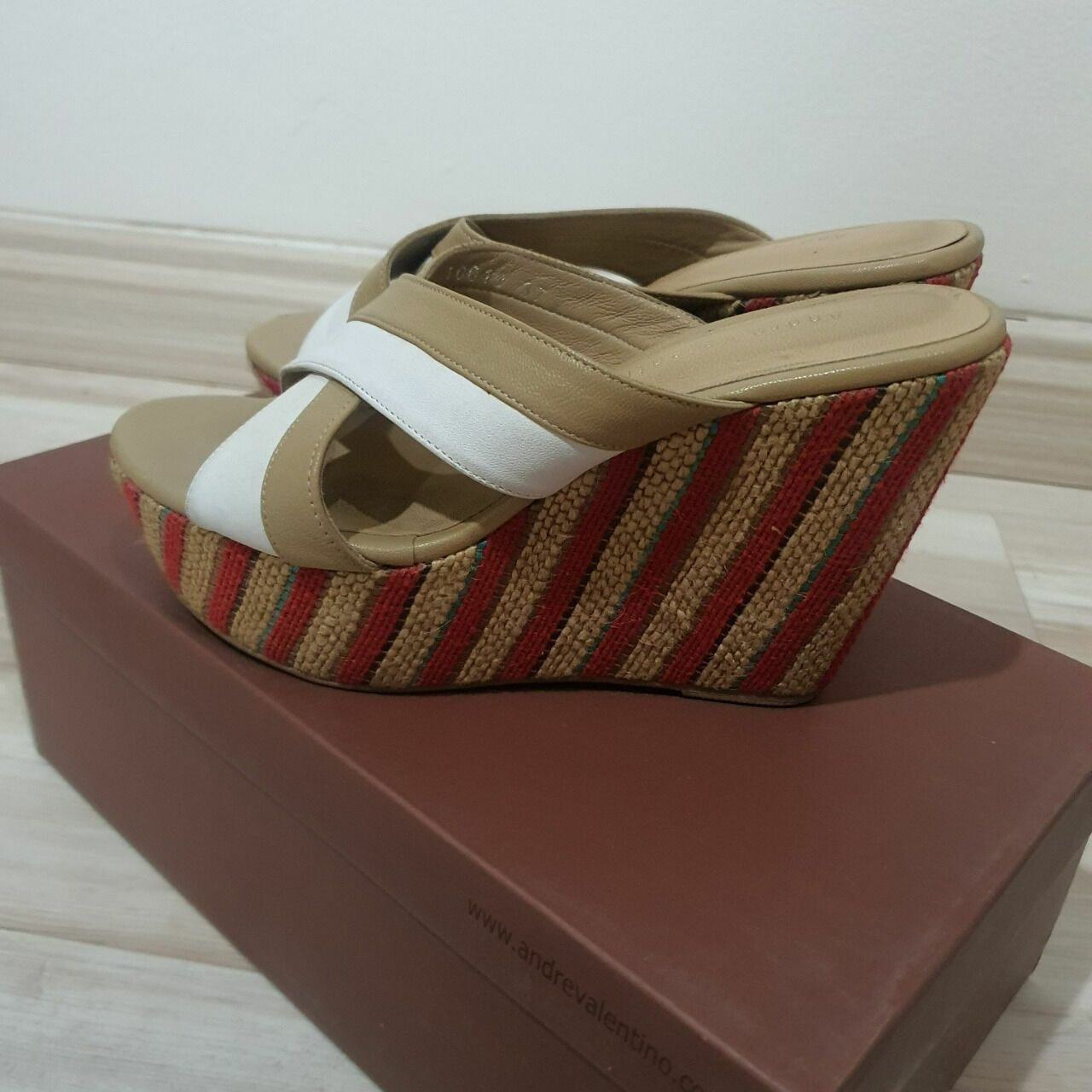 Andre Valentino Camel Wedges
