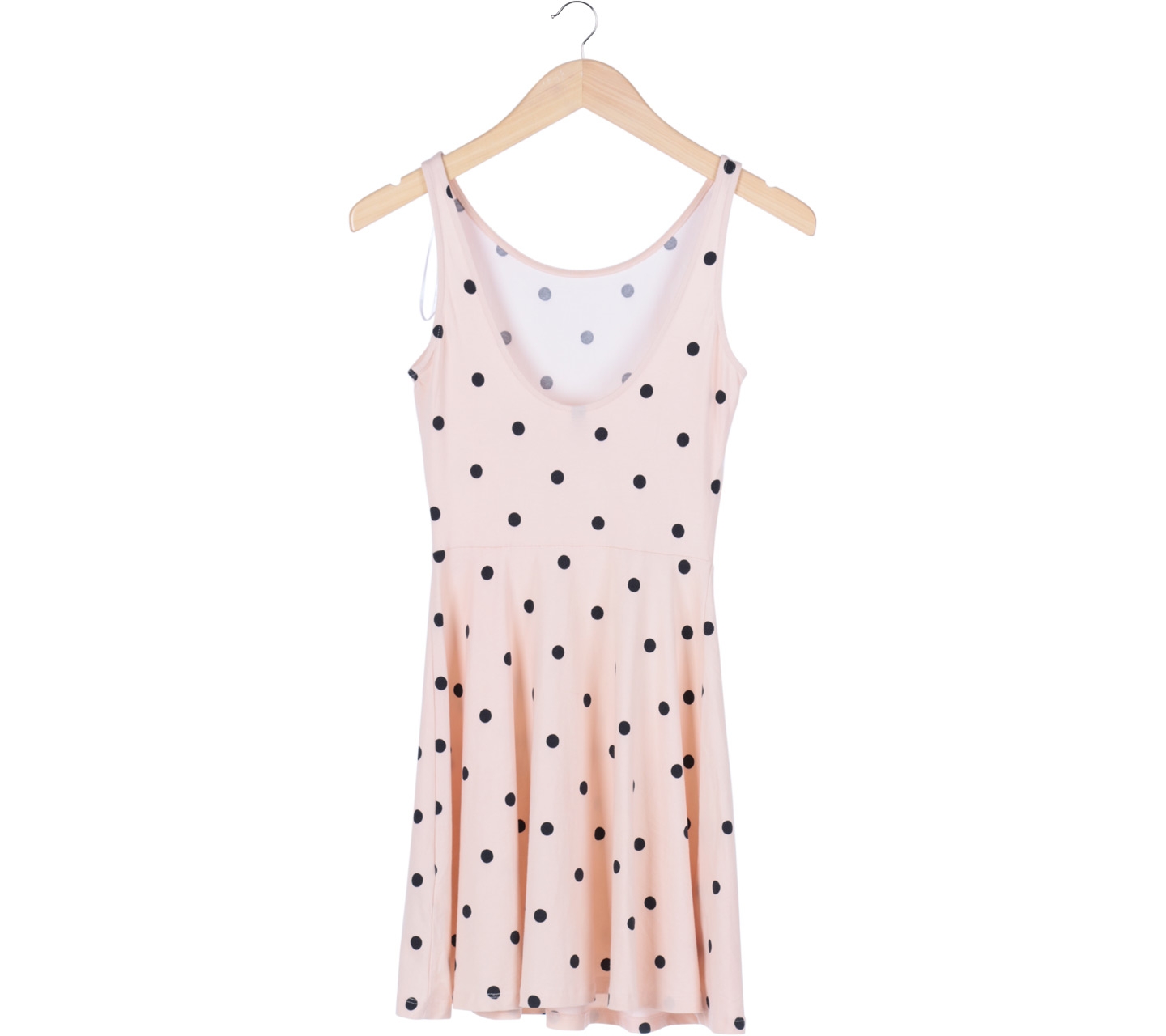 Divided Cream Dotted Low Back Sleeveless Mini Dress