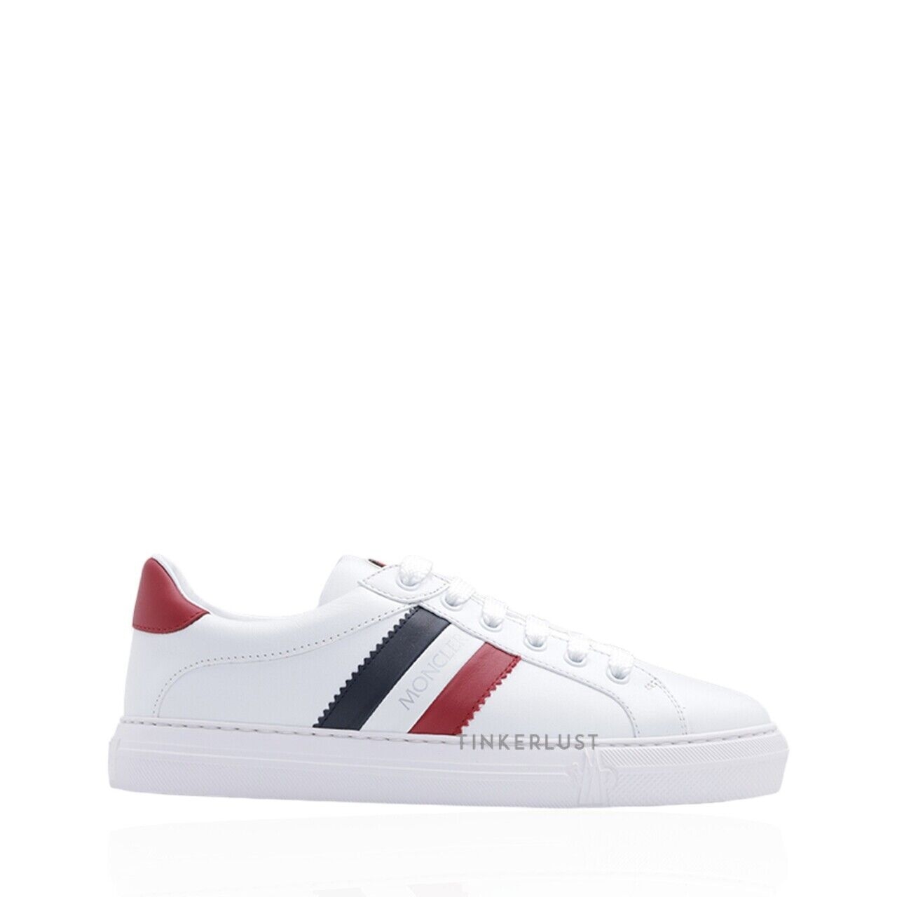Moncler Women Ariel Tennis Sneakers in White with Iconic Band 