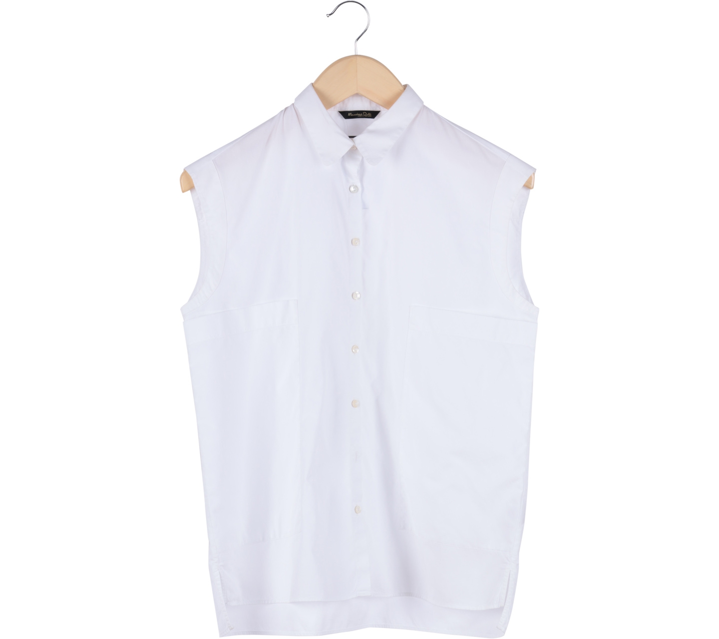 Massimo Dutti White Sleeveless Shirt