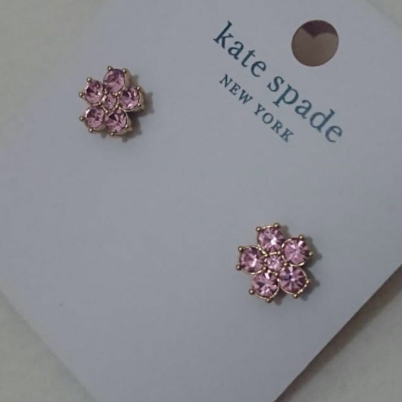 Kate Spade New York Gold Plated Light Pink Flower Stud Earrings