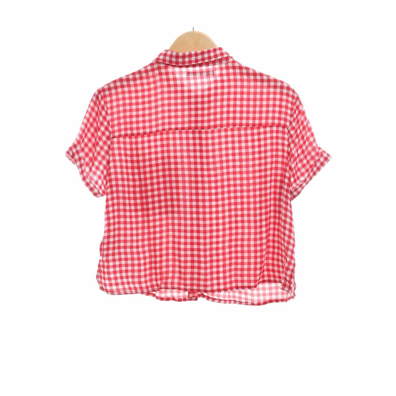 Pull & Bear Red & White Checkered Shirt