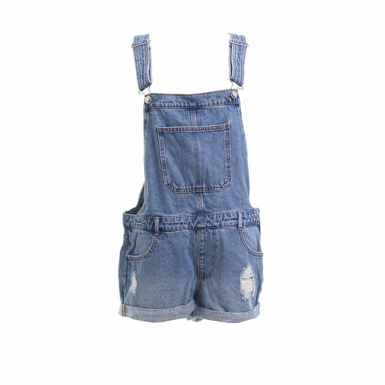 Pull & Bear Blue Ripped Jumpsuit