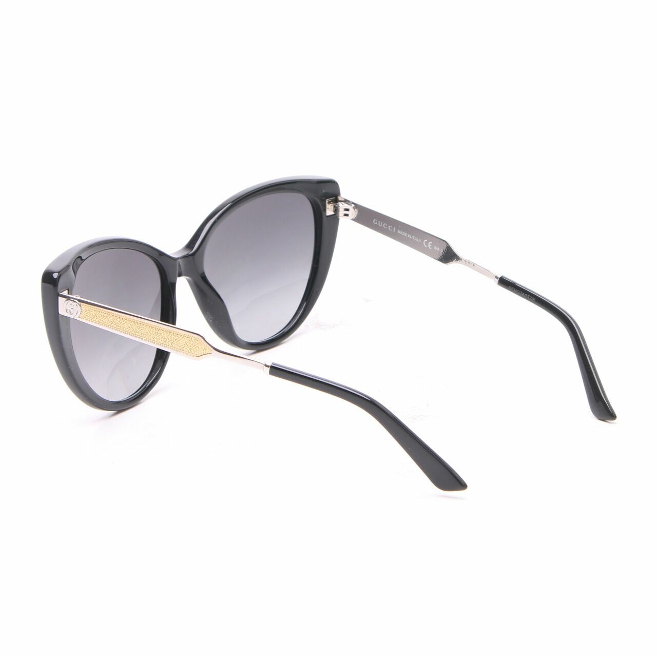 Gucci Black & Gold Palladium Cat Eye Sunglasses