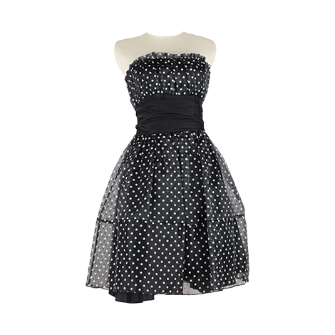 Black Polkadot Mini Dress