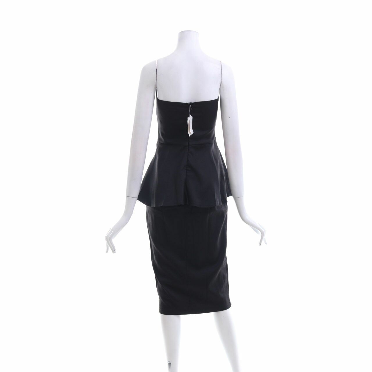 Missguided Black Peplum Off Shoulder Midi Dress