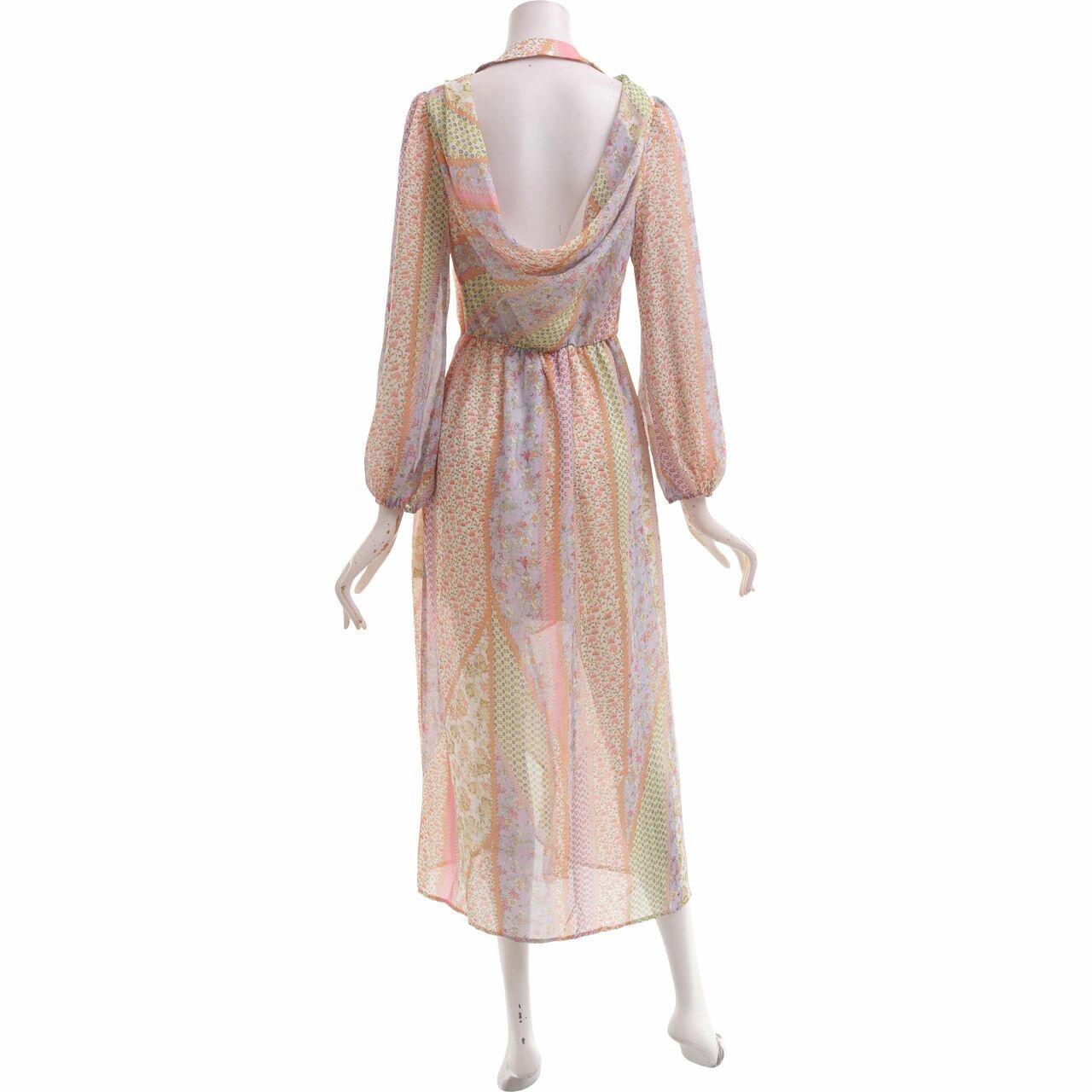 Pomelo. Multicolor Long Slit Low Back Mini Dress