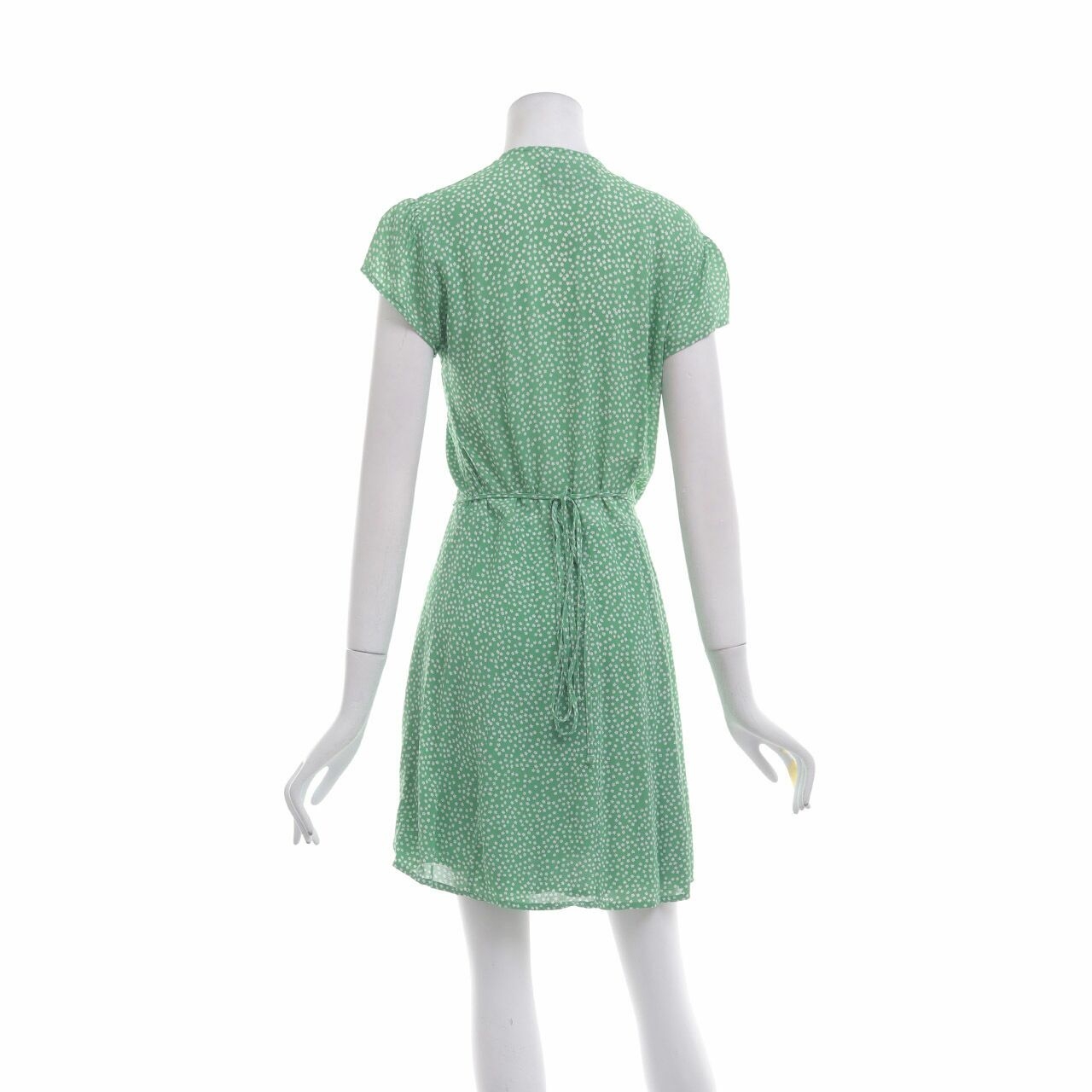 Reformation Green Wrap Mini Dress