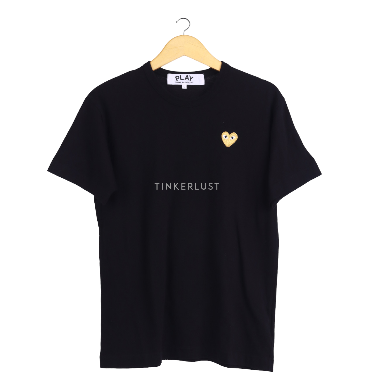 Play Comme des Garcons Gold Heart Black Tshirt