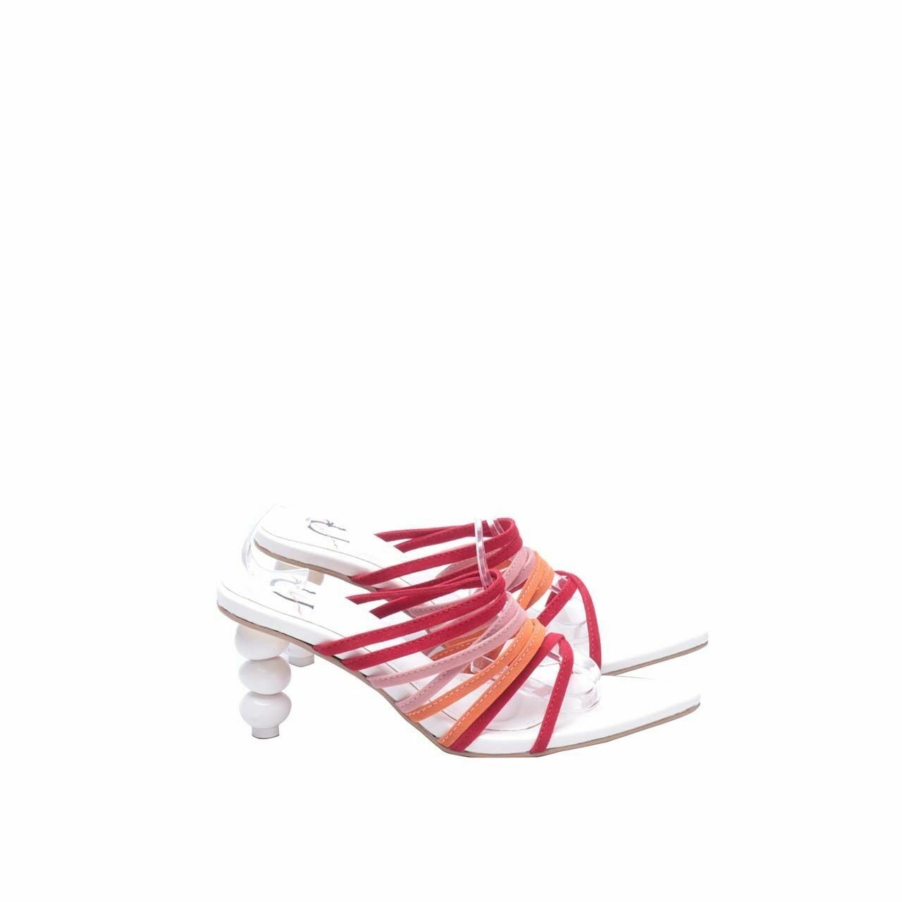 Private Collection White & Multi Suede Heels