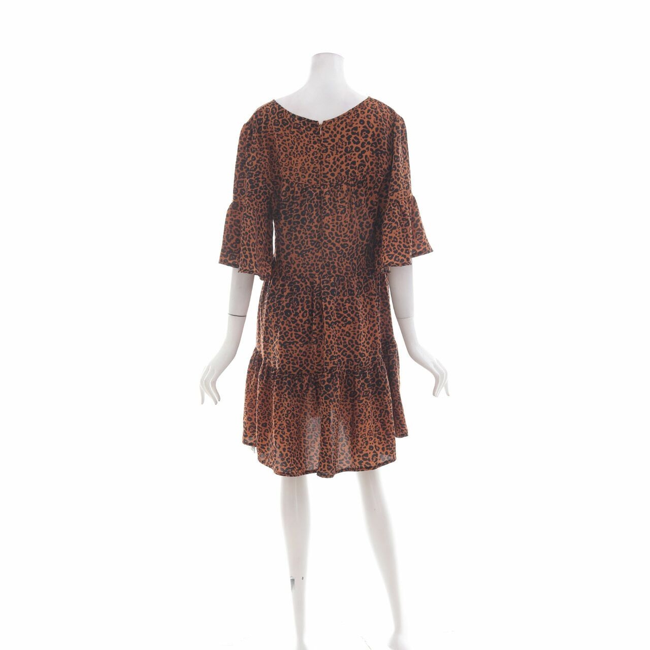 Something Borrowed Brown Pattern Leopard Mini Dress