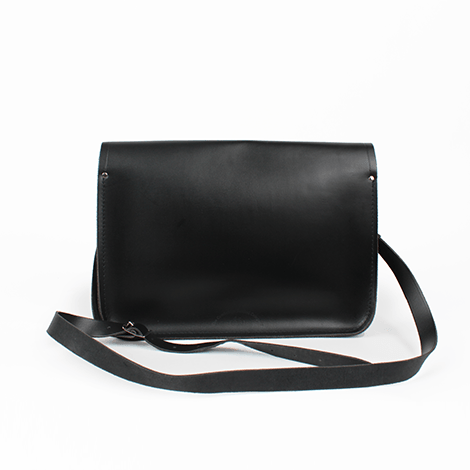 The Cambridge Satchel Company Black and Green Leather Classic Satchel