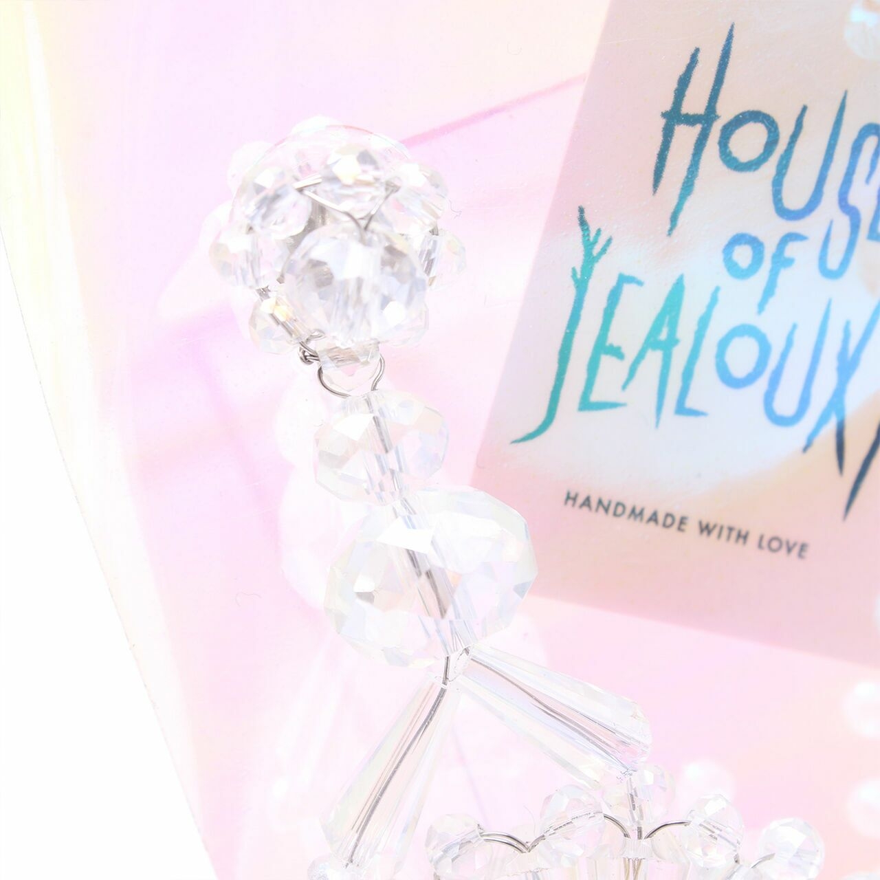 house of jealouxy Clear Diamoon Earrings Jewelry