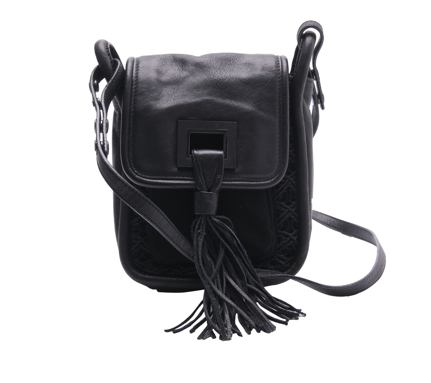 Mimco Black Leather Sling Bag