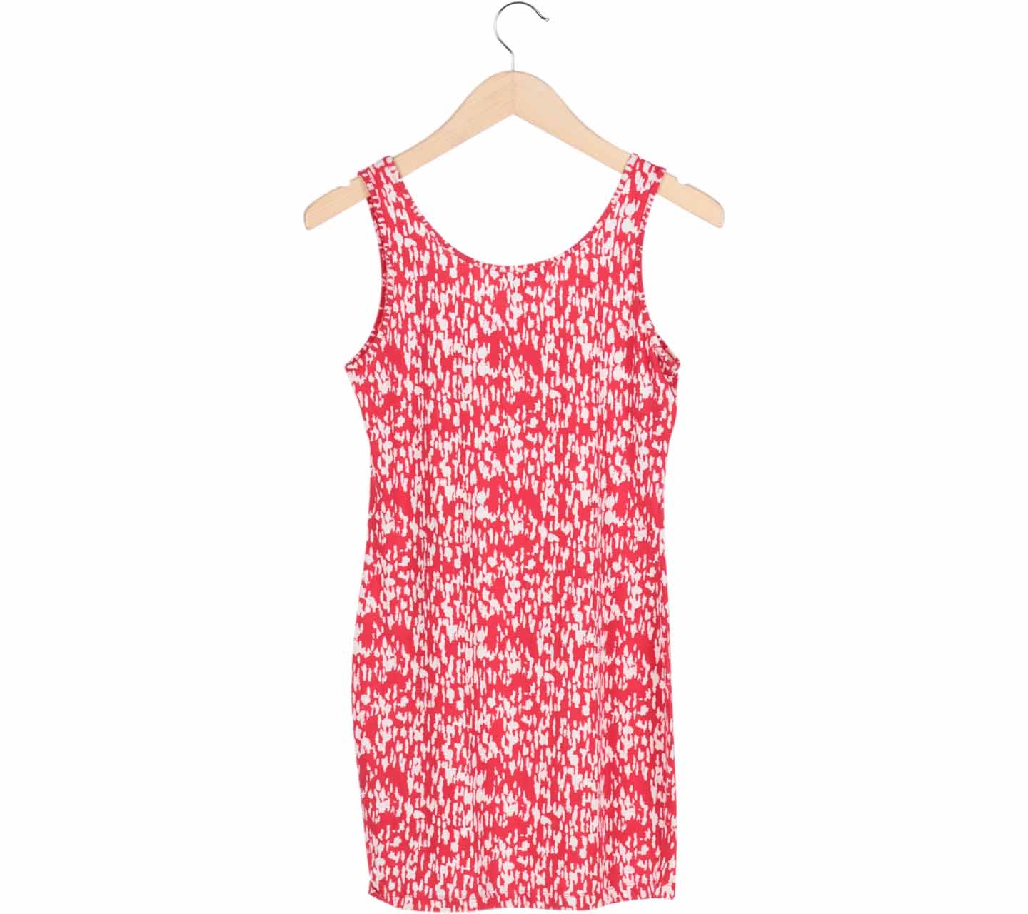 Forever 21 Red And White Animal Print Sleeveless Mini Dress