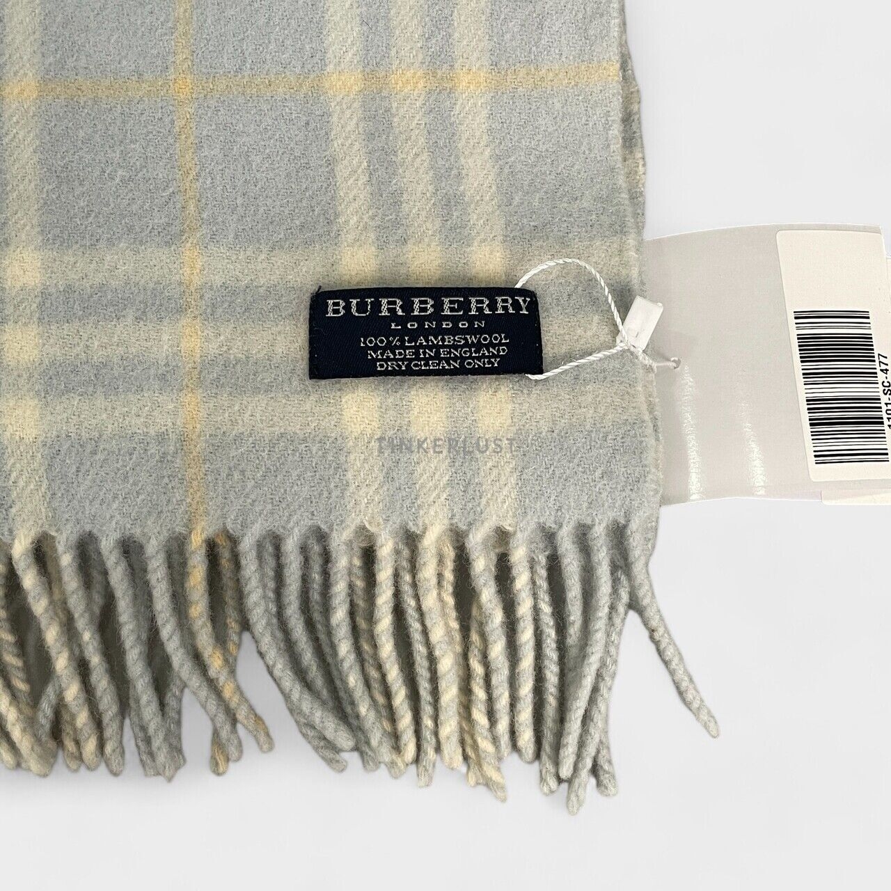 Burberry Checkered Blue Wool Scarf