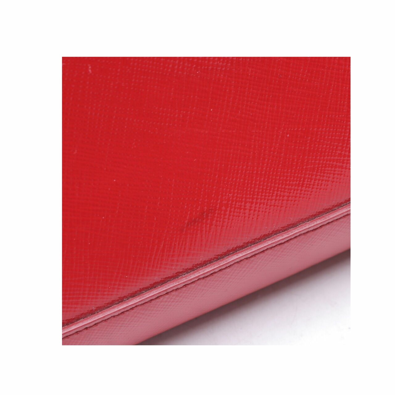 Prada Saffiano Vernic Lux Rosso Red 2way Satchel Bag