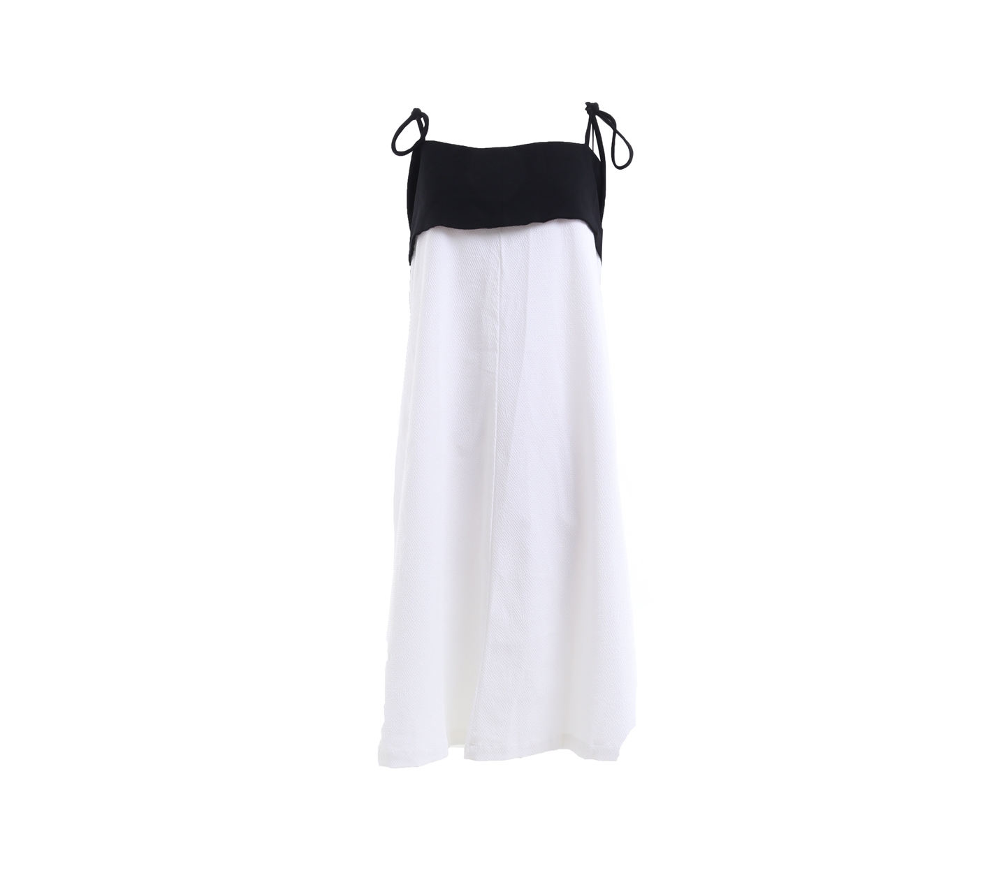 Cmyk White And Black Midi Dress