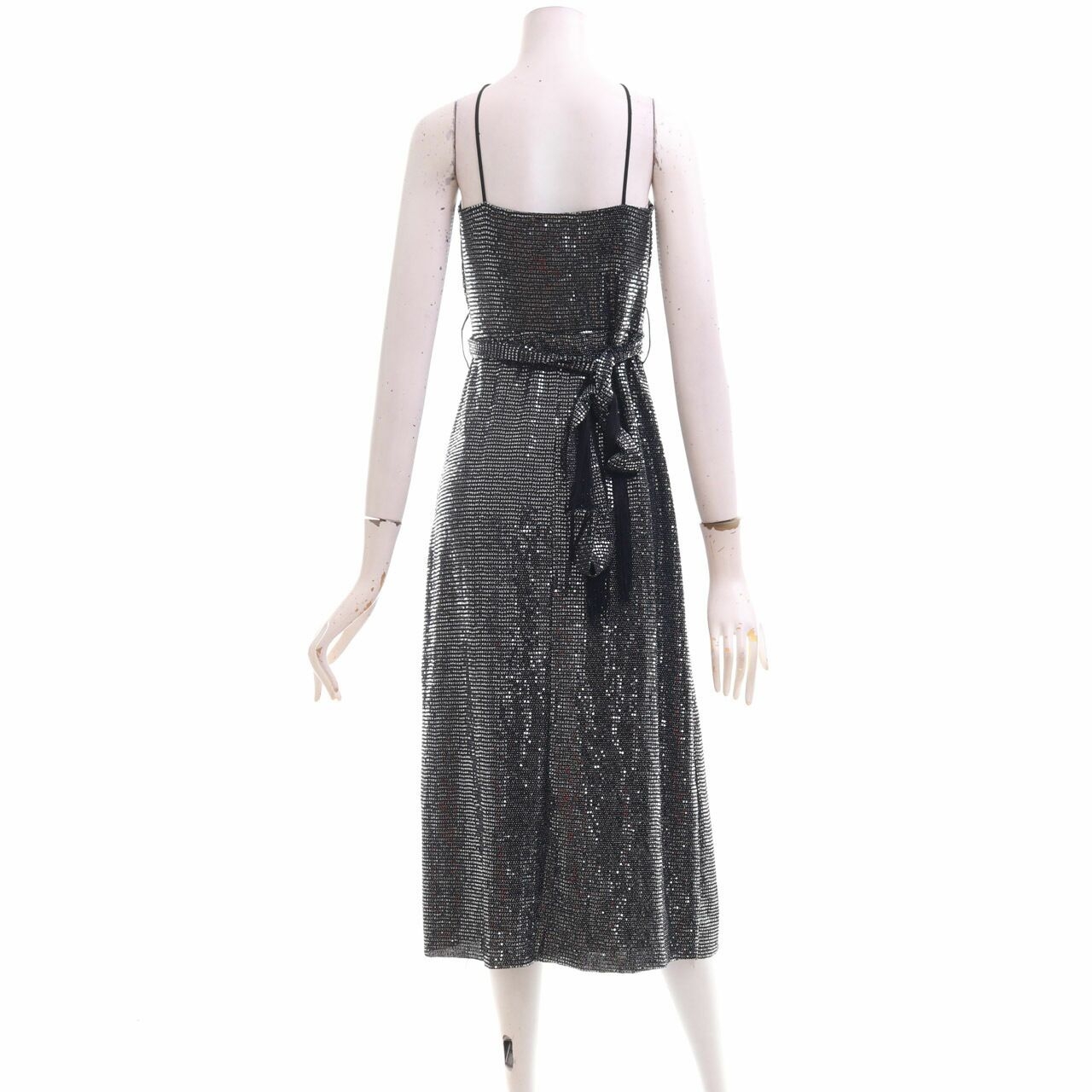 Zara Black Sequin Slit Mini Dress