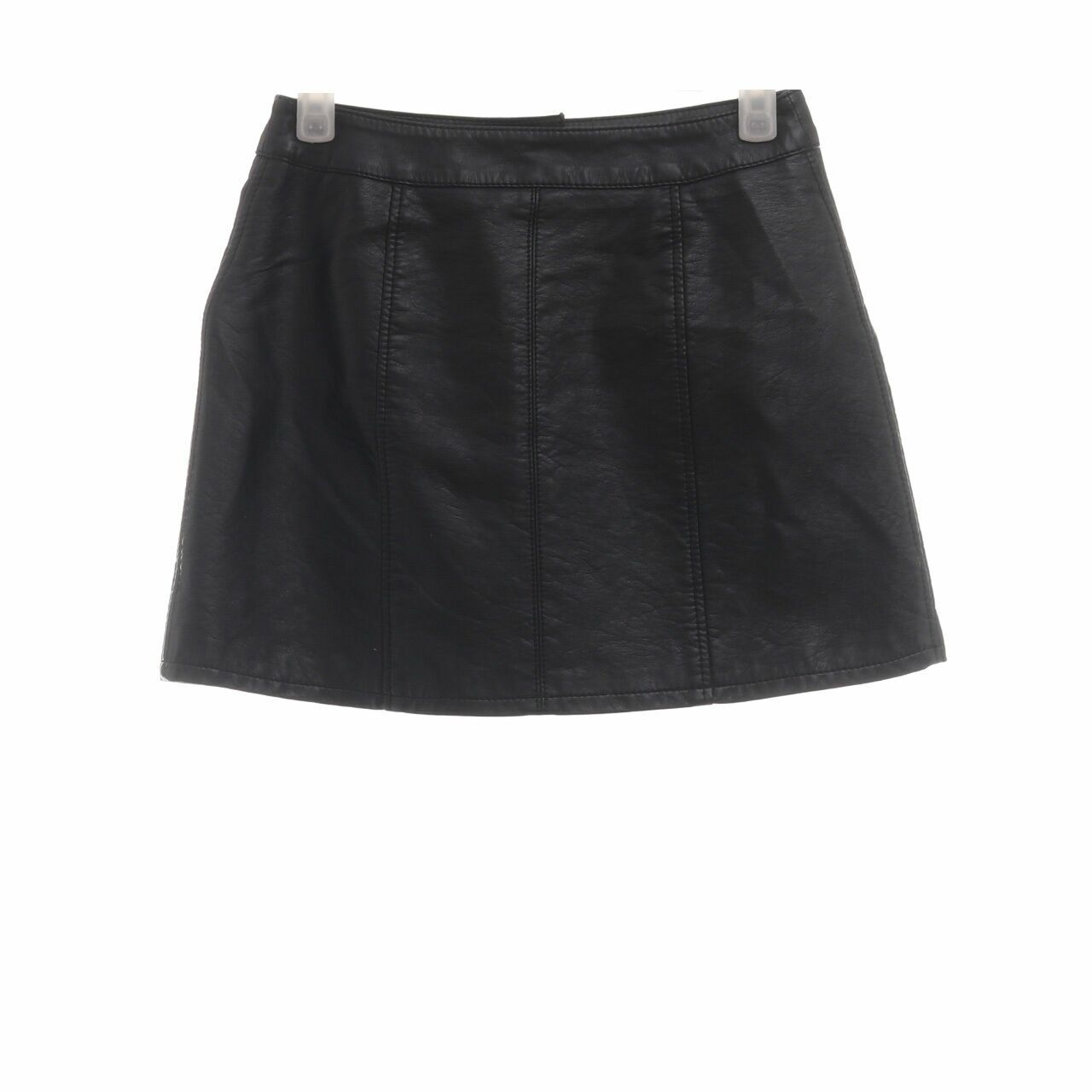 H&M Black Leather Mini Skirt	