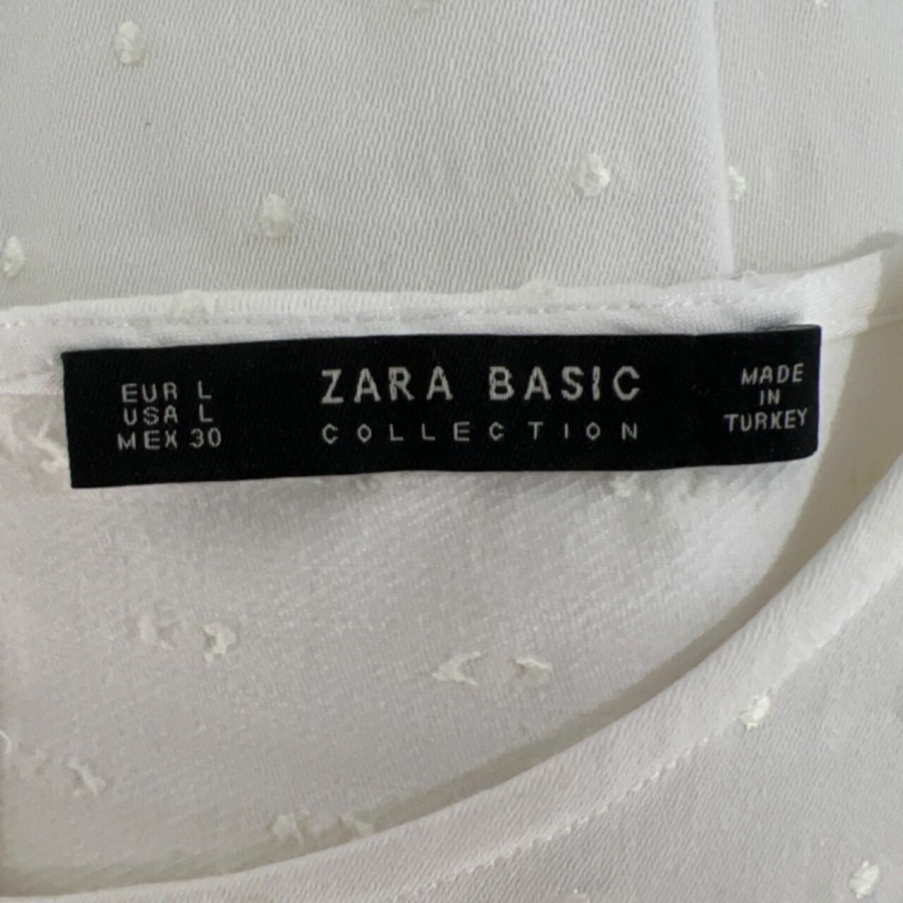Zara White Patterned Blouse