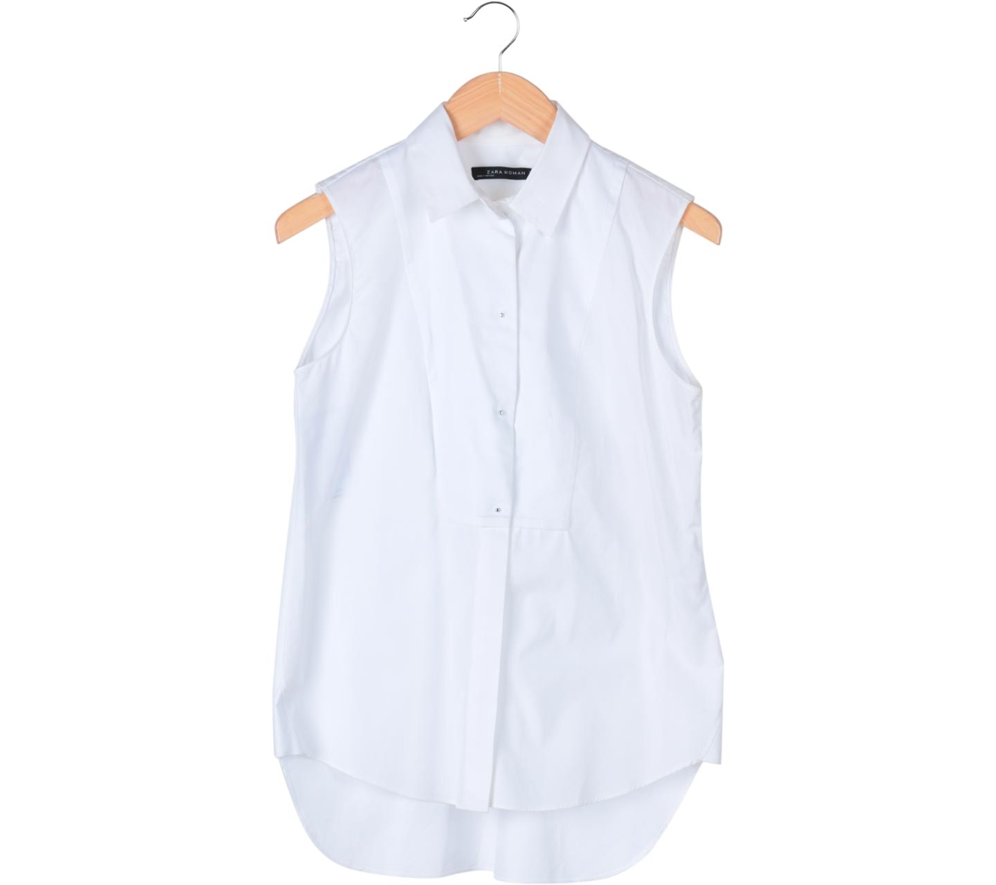 Zara White Sleeveless Shirt