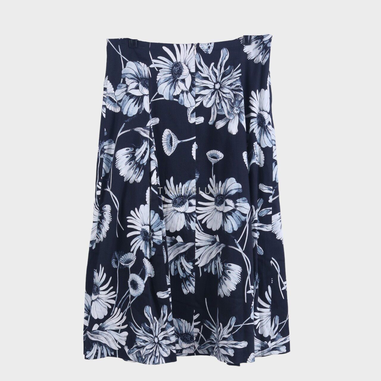 Zara Black Floral Midi Skirt