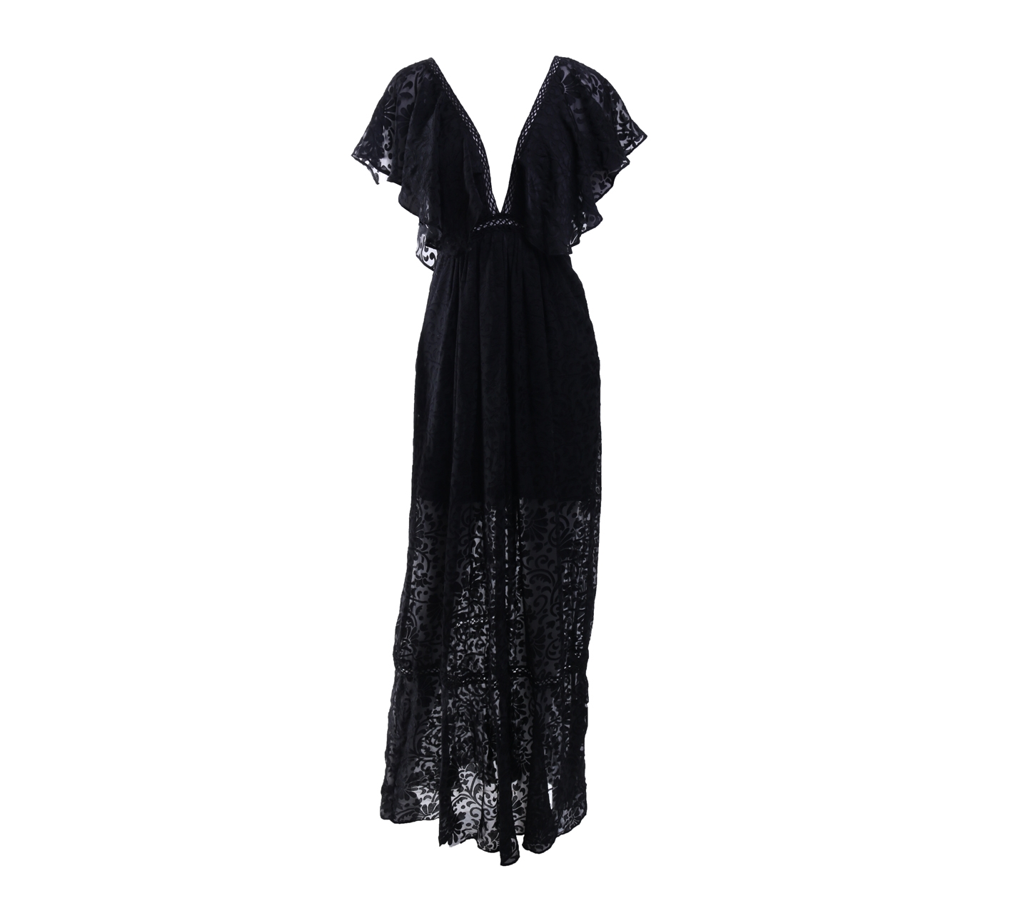 NA-KD Black Sheer Long Dress