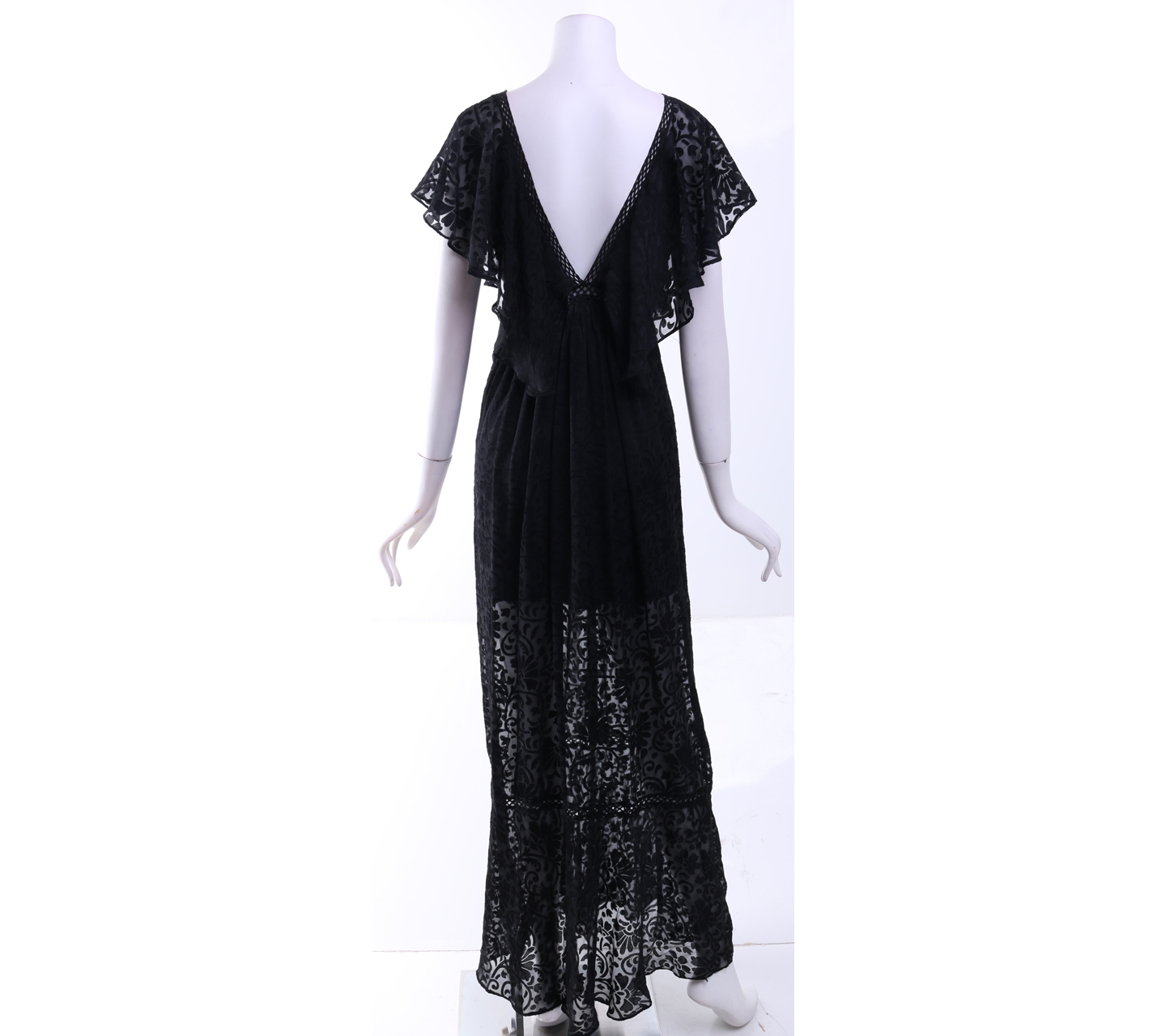 NA-KD Black Sheer Long Dress