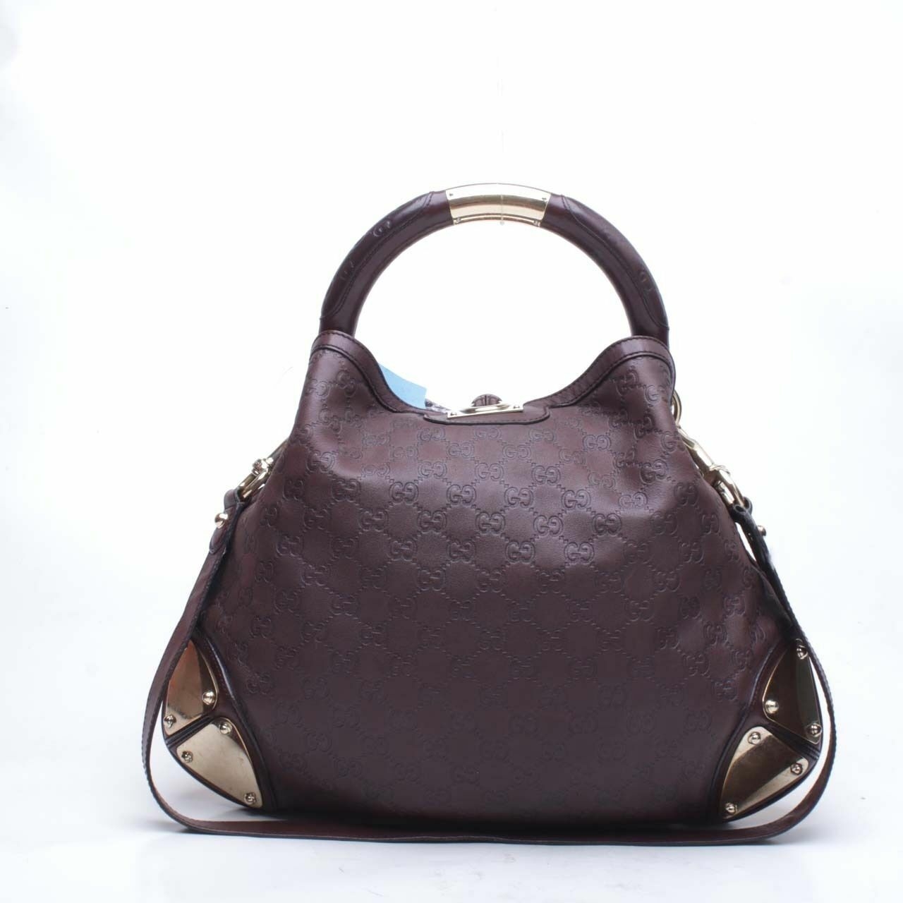 Gucci Brown Guccissima Leather Medium Babouska Indy Top Handle Satchel Bag