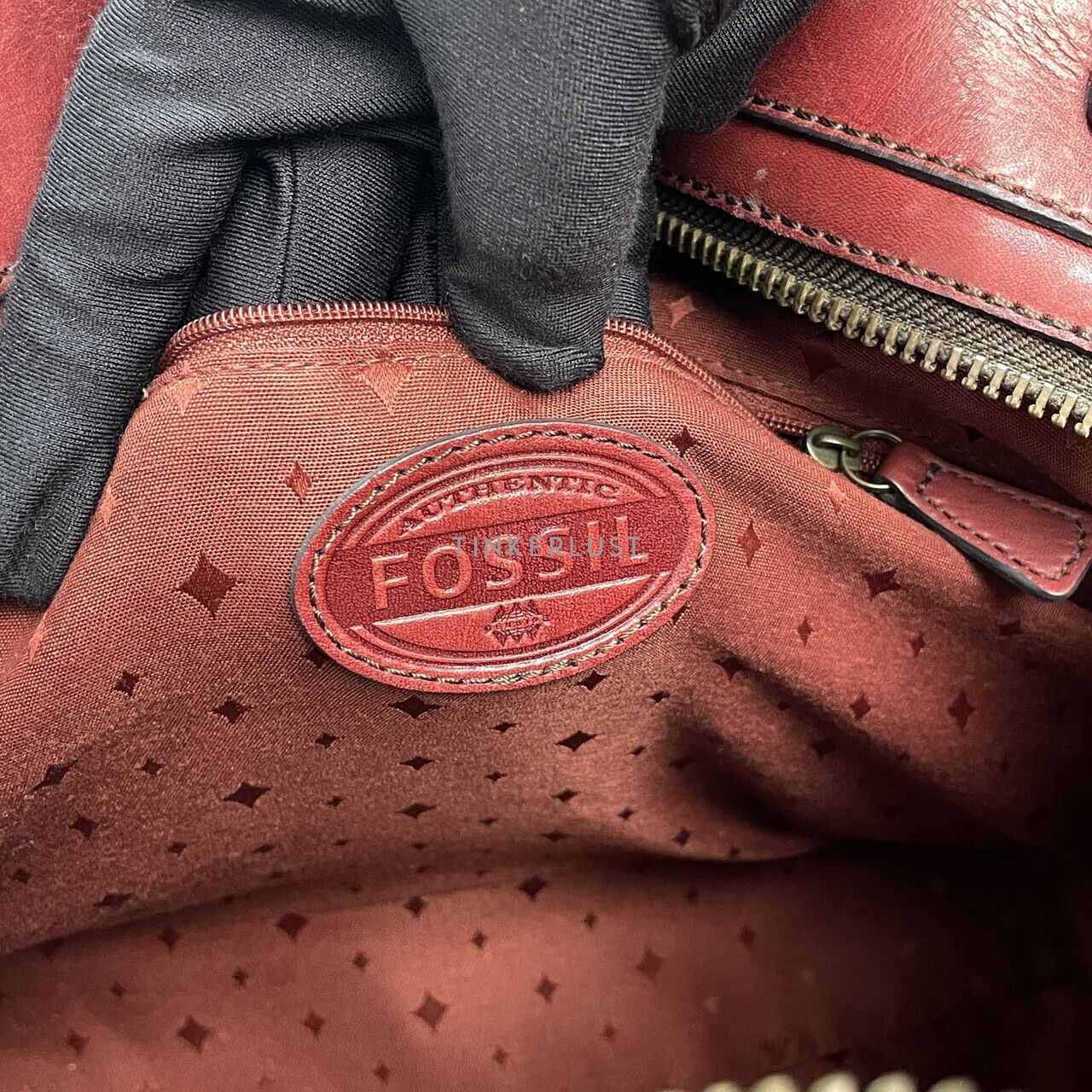 Fossil Vintage Revival Red Leather GHW Satchel