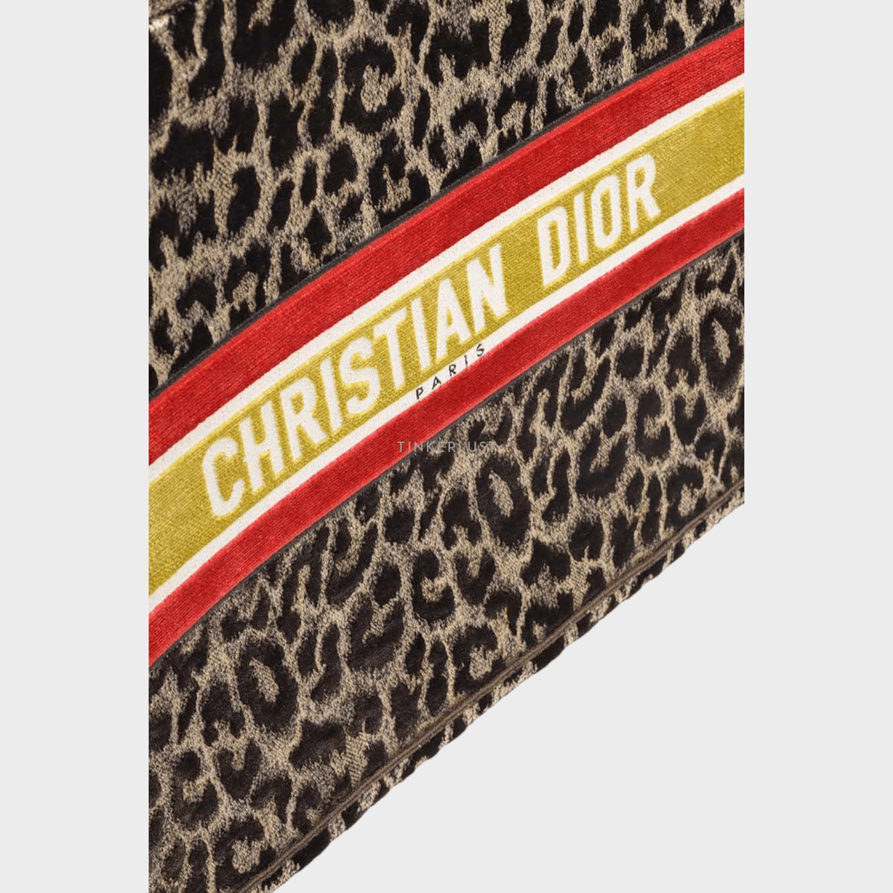 Christian Dior Book Tote Mizza Embroidery Bag in Beige Multicolor Velvet
