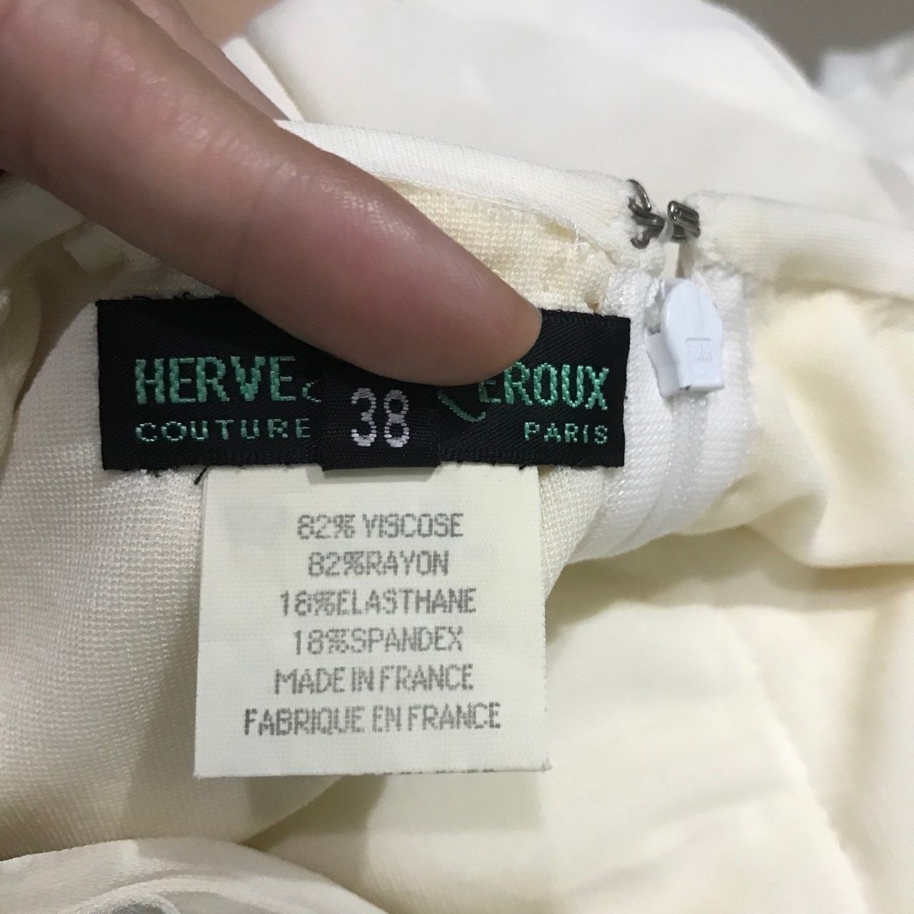 Herve L Leroux Broken White Midi Skirt
