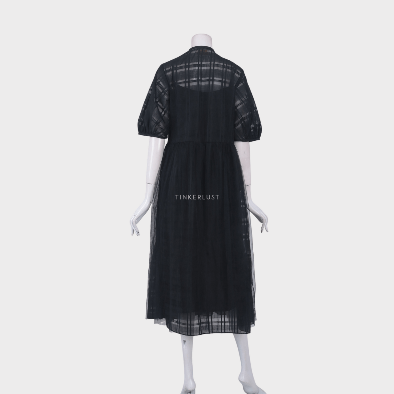 Sho Black Wrap Tulle Long Dress