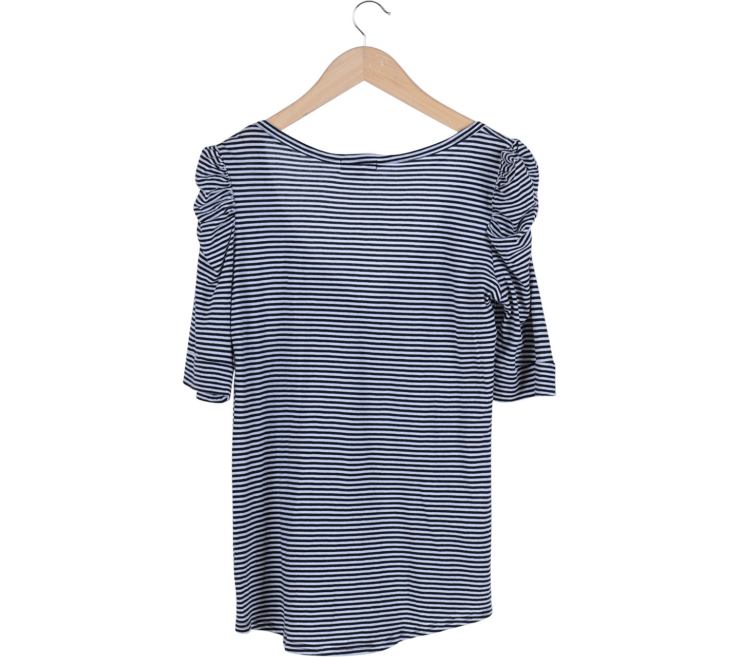 Cotton On Black And White Stripes Puffy Shoulder T-Shirt