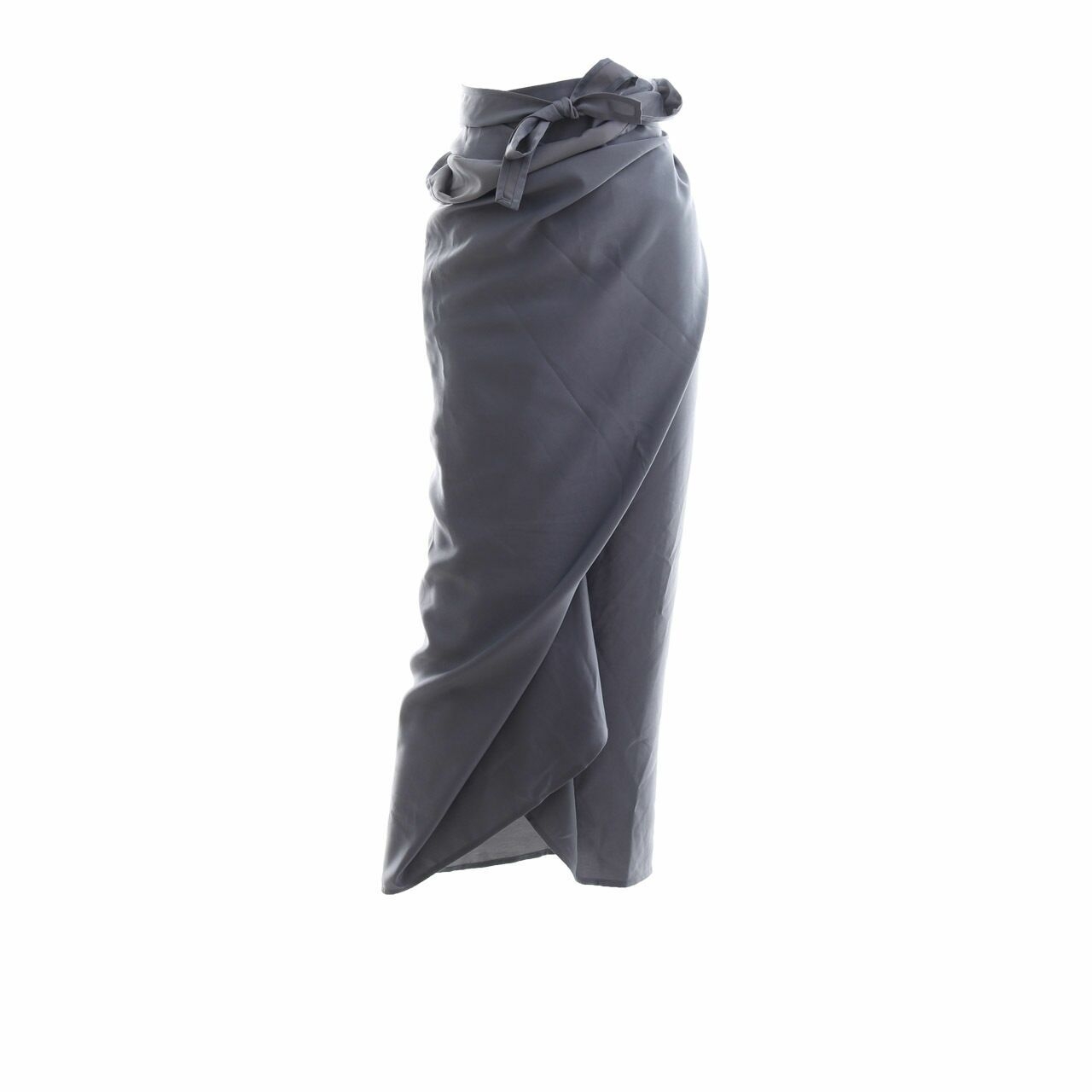 MYVB Grey Wrap Midi Skirt