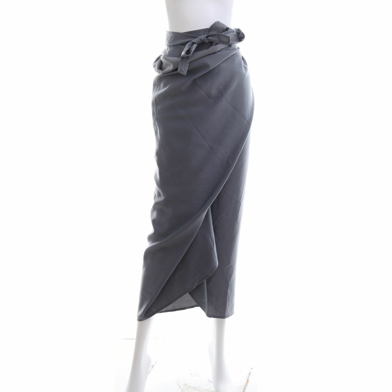 MYVB Grey Wrap Midi Skirt