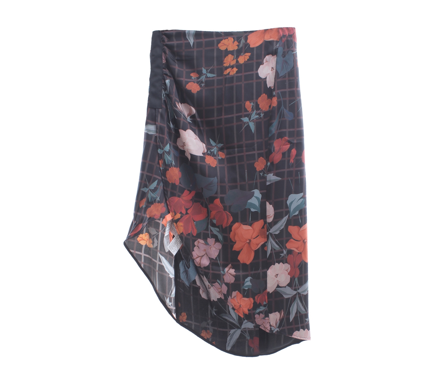 Mango Black Mini Patterned Floral Skirt