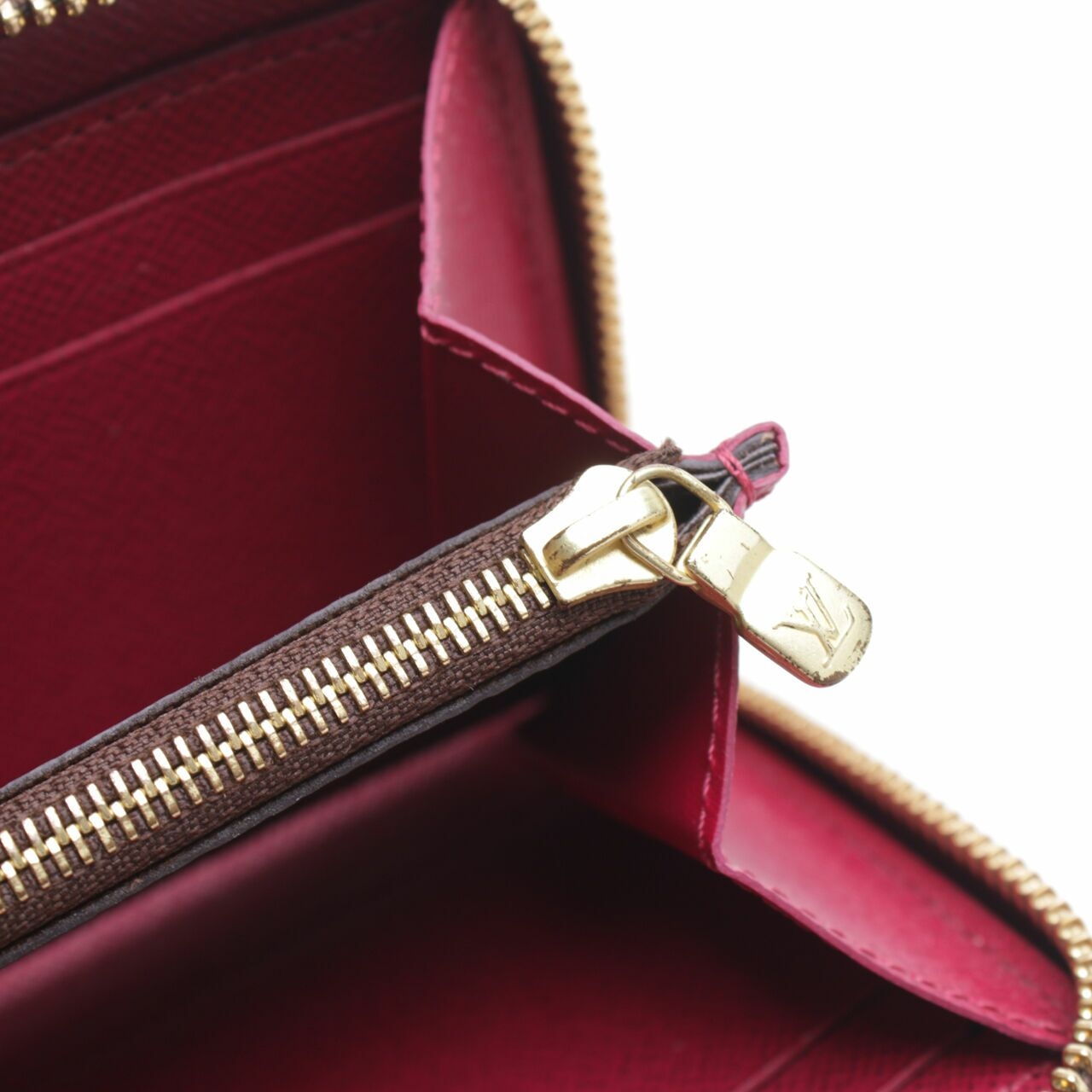 Louis Vuitton Brown Clémence Monogram Fuchsia M60742 Wallet	