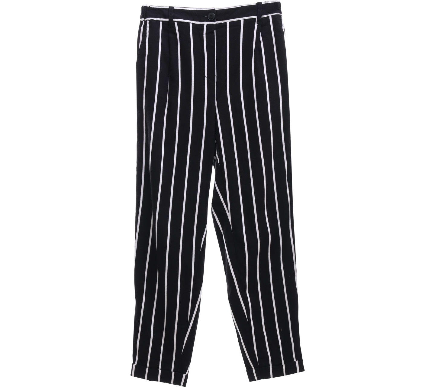 Bershka Stripes Black White Long Pants