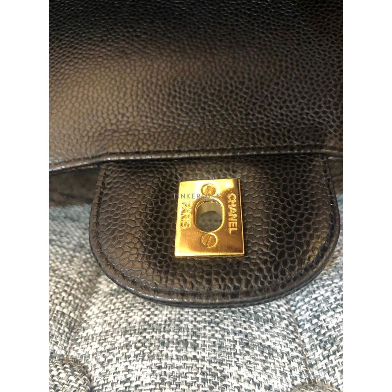 Chanel Classic Maxi Black Caviar Double Flap GHW #26 Shoulder Bag