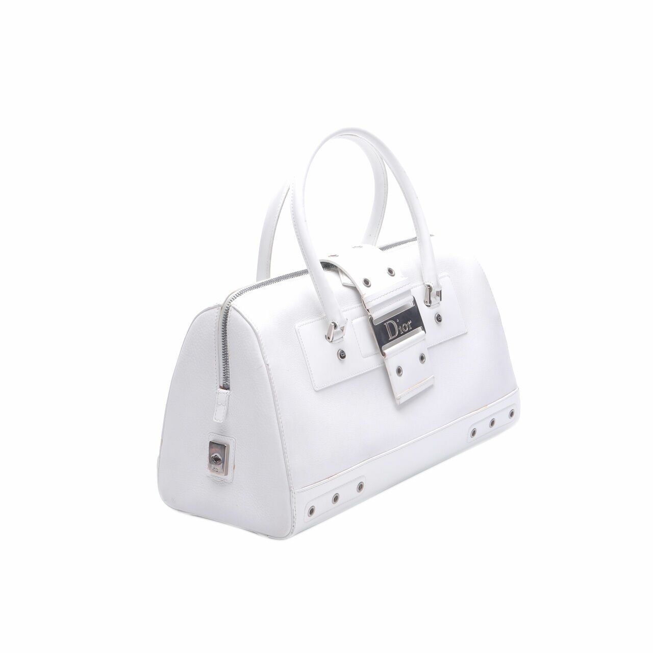 Christian Christian Dior Street Chic Top Handle White Hand Bag