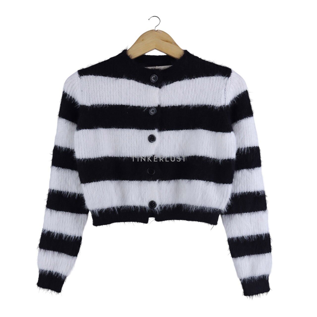 Love + Flair Black & White Stripes Cardigan