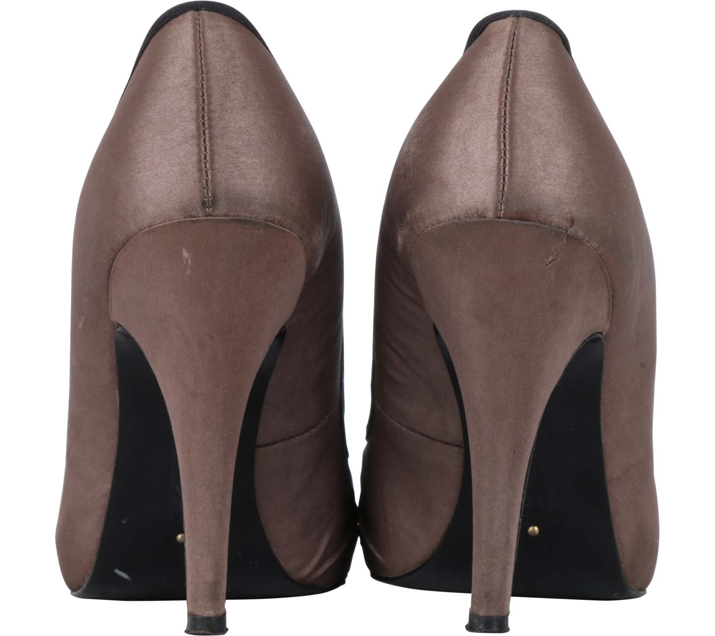 Zara Grey Peep Toe Bowed Heels