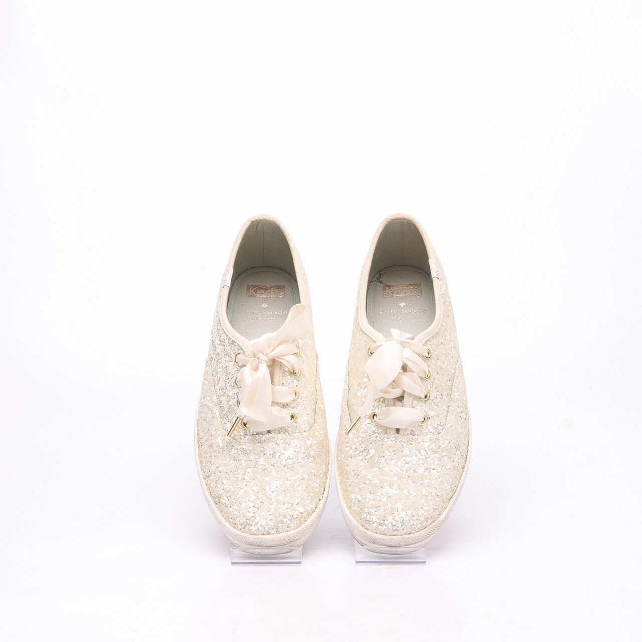 Keds For Kate Spade Off White Glitter Sneakers