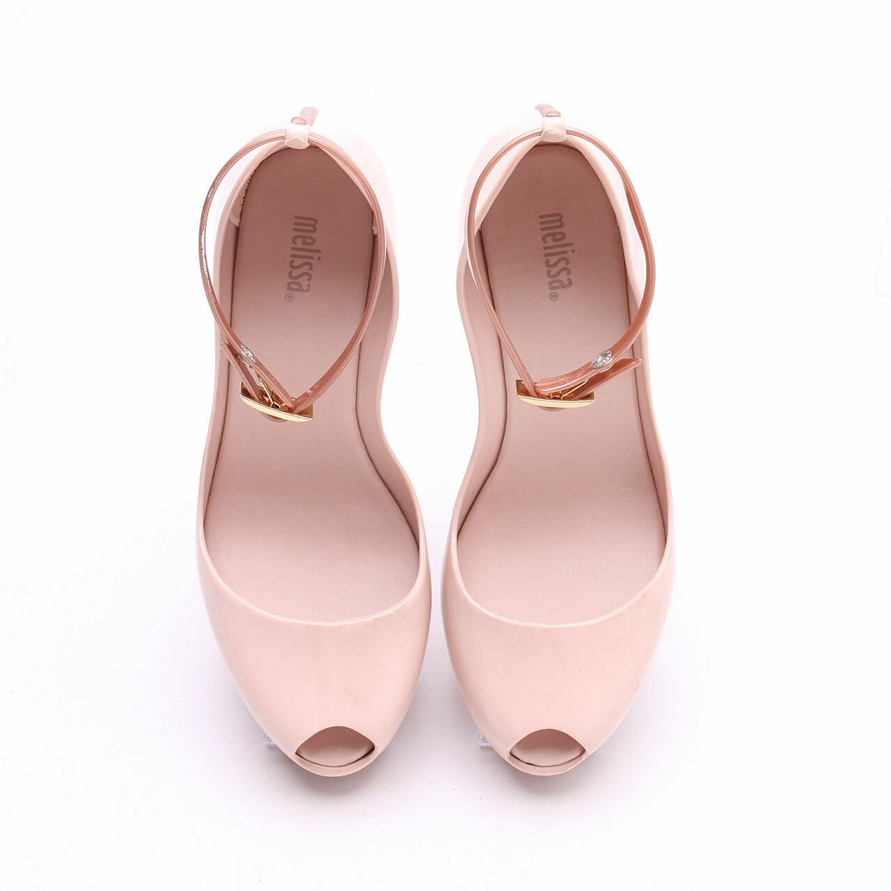 Mellisa Soft Pink & Bronze Toe Strap Wedges