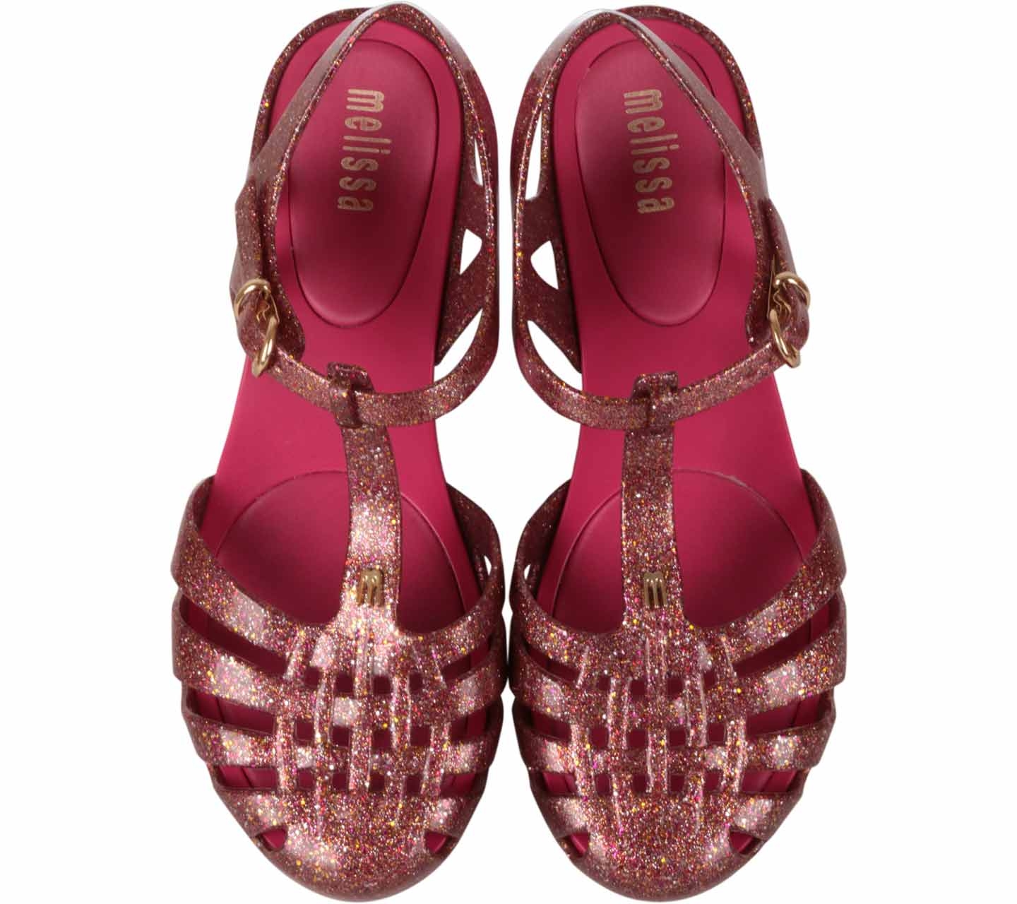 Melissa Pink Glittery Aranha Hits Sandals