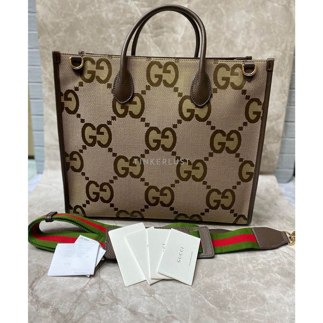Gucci Jumbo GG Monogram Canvas Tote Bag