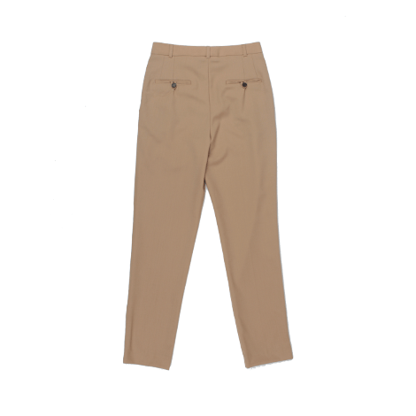 Brown Front Pleated Cropped Pants