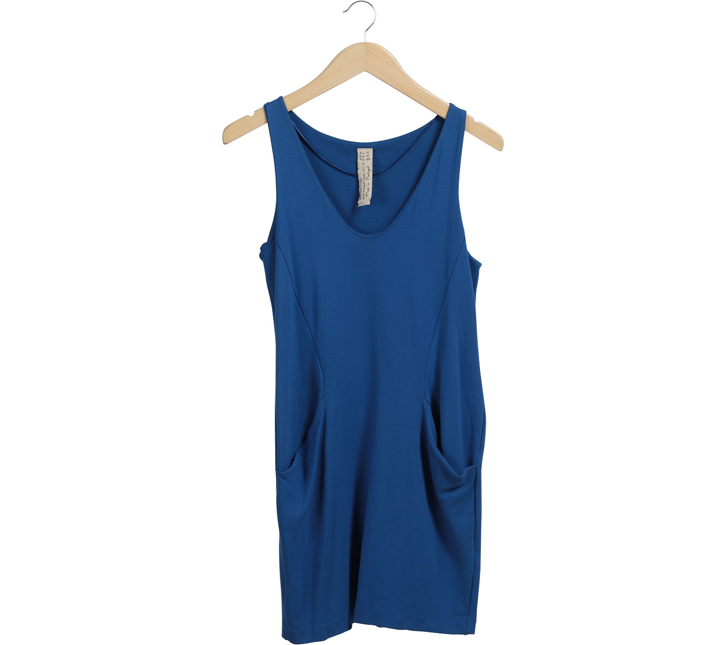 Blue Pocket Sleeveless Dress